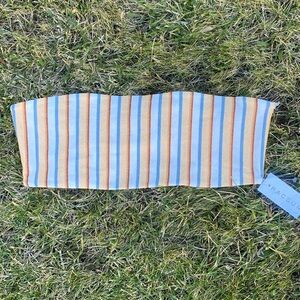 Pacsun Retro Striped Strapless Tank Bathing 70s Suit Swimsuit Bikini Tube Top